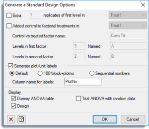 Generate A Standard Design Options Genstat Knowledge Base