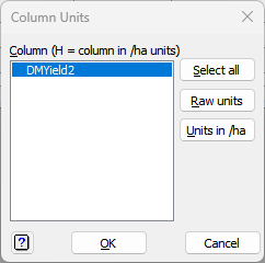 Column Units • Genstat Knowledge Base 2024