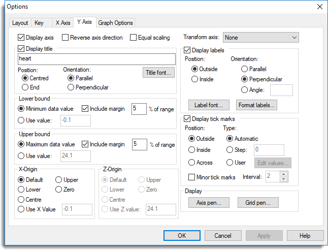 Axis Options • Genstat Knowledge Base