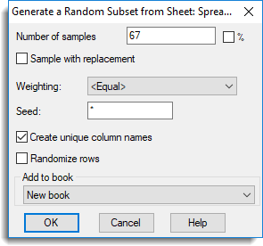 Generating a Random Subset • Genstat v21