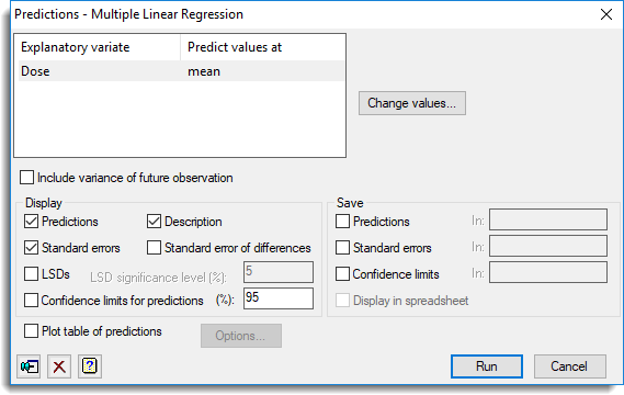 Predictions from Multiple Linear Regression • Genstat Knowledge Base